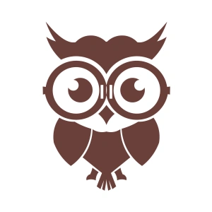 Sevimli Baykuş Sticker 17x17 Cm Kahverengi