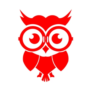 Sevimli Baykuş Sticker 17x17 Cm Kırmızı