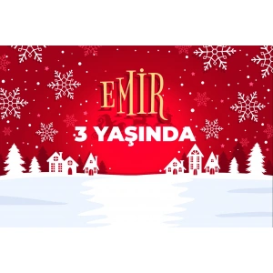 Kar ve Şehir Temalı Doğum Günü Afişi - 100x150 Cm