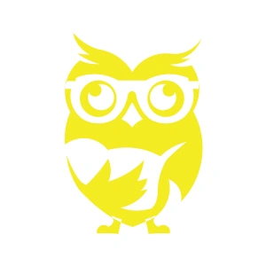 Kitap Okuyan Baykuş Sticker 17x17 Cm Sarı