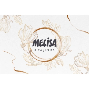 Çiçekler Temalı Doğum Günü Afişli - 100x150 Cm