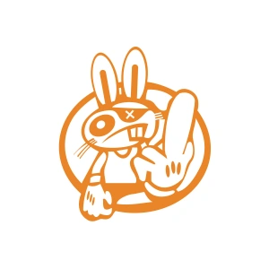 Terbiyesiz Tavşan Sticker 17x17 Cm Turuncu