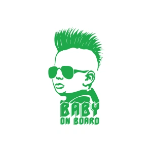 Baby on Board Sticker 17x17 Cm Yeşil