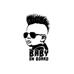 Baby on Board Sticker 17x17 Cm Siyah