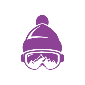 Ski Gözlük Sticker 17x17 Cm Mor