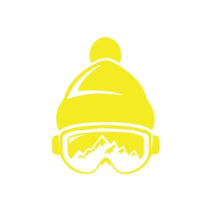 Ski Gözlük Sticker 17x17 Cm Sarı