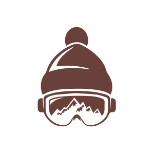 Ski Gözlük Sticker 17x17 Cm Kahverengi