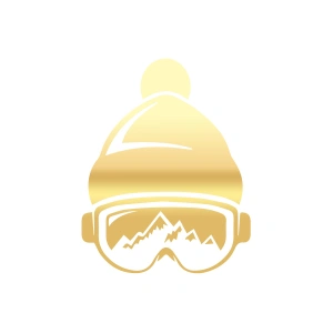 Ski Gözlük Sticker 17x17 Cm Gold