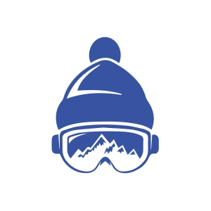 Ski Gözlük Sticker 17x17 Cm Mavi