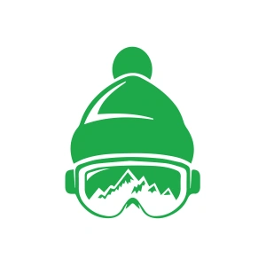 Ski Gözlük Sticker 17x17 Cm Yeşil