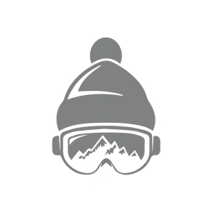 Ski Gözlük Sticker 17x17 Cm Gri