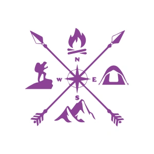 Kamp Sticker 17x17 Cm Mor