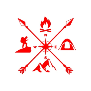 Kamp Sticker 17x17 Cm Kırmızı