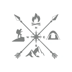 Kamp Sticker 17x17 Cm Gri