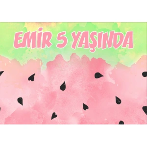 Karpuz Temalı Doğum Günü Afişi - 100x150 Cm