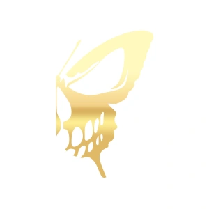 İskelet Kelebek Sticker 17x17 Cm Gold