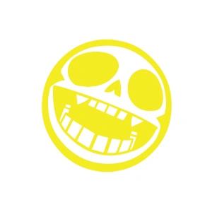 Yuvarlak İskelet Sticker 17x17 Cm Sarı