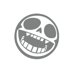 Yuvarlak İskelet Sticker 17x17 Cm Gri