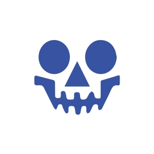 İskelet Sticker 17x17 Cm Mavi