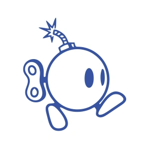 Ayaklı Bomba Sticker 17x17 Cm Mavi