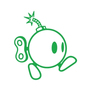 Ayaklı Bomba Sticker 17x17 Cm Yeşil