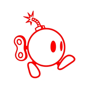 Ayaklı Bomba Sticker 17x17 Cm Kırmızı