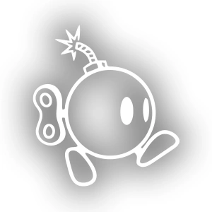 Ayaklı Bomba Sticker 17x17 Cm Beyaz