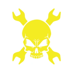 Tamirci İskelet Sticker 17x17 Cm Sarı