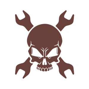 Tamirci İskelet Sticker 17x17 Cm Kahverengi