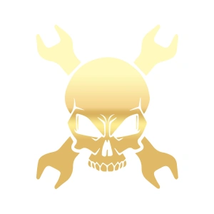 Tamirci İskelet Sticker 17x17 Cm Gold