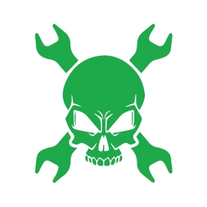 Tamirci İskelet Sticker 17x17 Cm Yeşil