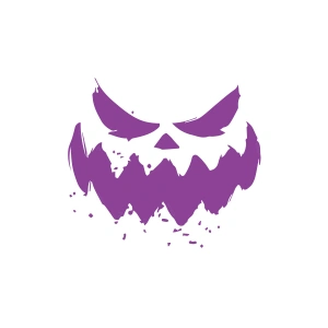 Korkunç Surat Sticker 17x17 Cm Mor