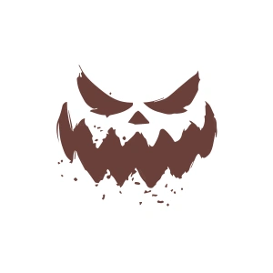 Korkunç Surat Sticker 17x17 Cm Kahverengi