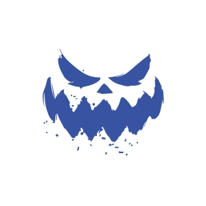 Korkunç Surat Sticker 17x17 Cm Mavi