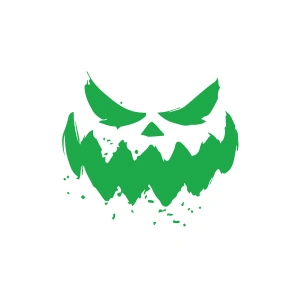 Korkunç Surat Sticker 17x17 Cm Yeşil