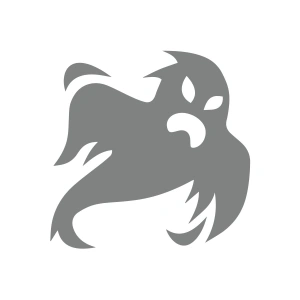 Hayalet Sticker 17x17 Cm Gri