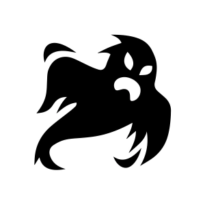 Hayalet Sticker 17x17 Cm Siyah