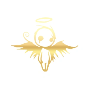 Korkunç Melek Sticker 17x17 Cm Gold