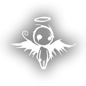 Korkunç Melek Sticker 17x17 Cm Beyaz