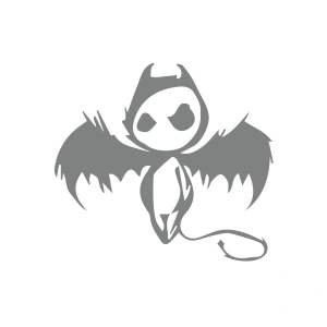 Korkunç Melek Sticker 17x17 Cm Gri