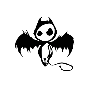 Korkunç Melek Sticker 17x17 Cm Siyah