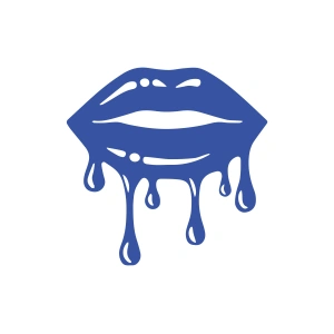 Akan Dudak Sticker 17x17 Cm Mavi