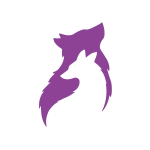 Kurt İçinde Kurt Sticker 17x17 Cm Mor