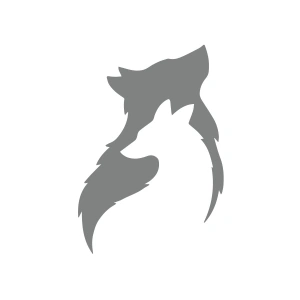 Kurt İçinde Kurt Sticker 17x17 Cm Gri