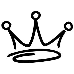 Kral Tacı Sticker 17x17 Cm Siyah