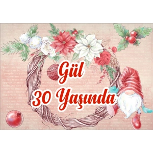 Yılbaşı Temalı Doğum Günü Afişi - 100x150 Cm