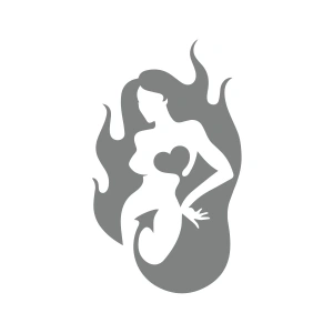 Şeytan Kadın Sticker 17x17 Cm Gri