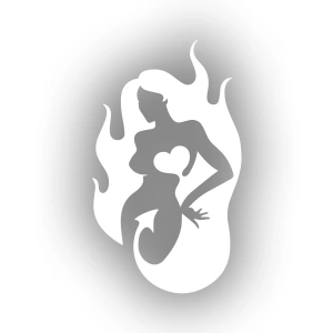 Şeytan Kadın Sticker 17x17 Cm Beyaz