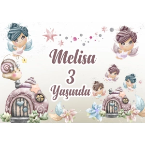 Peri Temalı Doğum Günü Afişi - 100x150 Cm