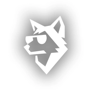 Gözlüklü Kurt Sticker 17x17 Cm Beyaz